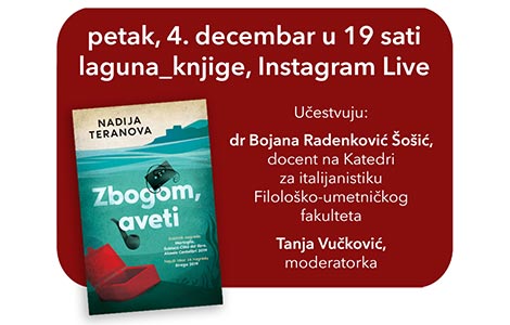  zbogom, aveti u okviru laguninog književnog kluba na instagramu 4 decembra laguna knjige