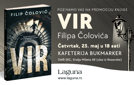 promocija knjige vir filipa čolovića 23 maja laguna knjige