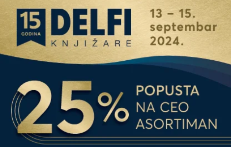 slavimo 15 rođendan delfi knjižara poklanjamo popust od 25 na ceo asortiman laguna knjige