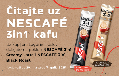 čitajte uz nescafé 3 u 1 kafu odaberite lagunin naslov i osvojite poklon laguna knjige