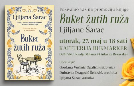 promocija romana ljiljane šarac buket žutih ruža 27 maja laguna knjige